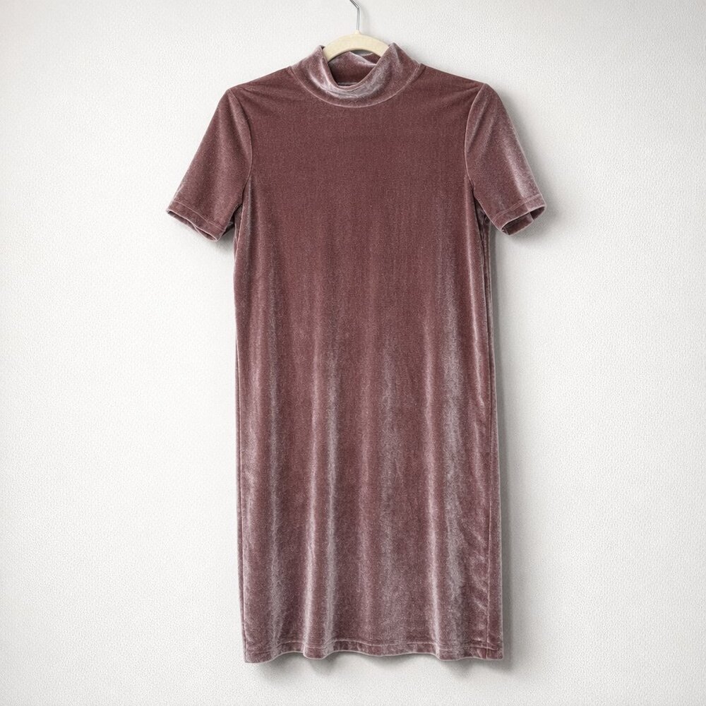 Madewell Velvet Mockneck Dress – Dusty Rose – Size XXS